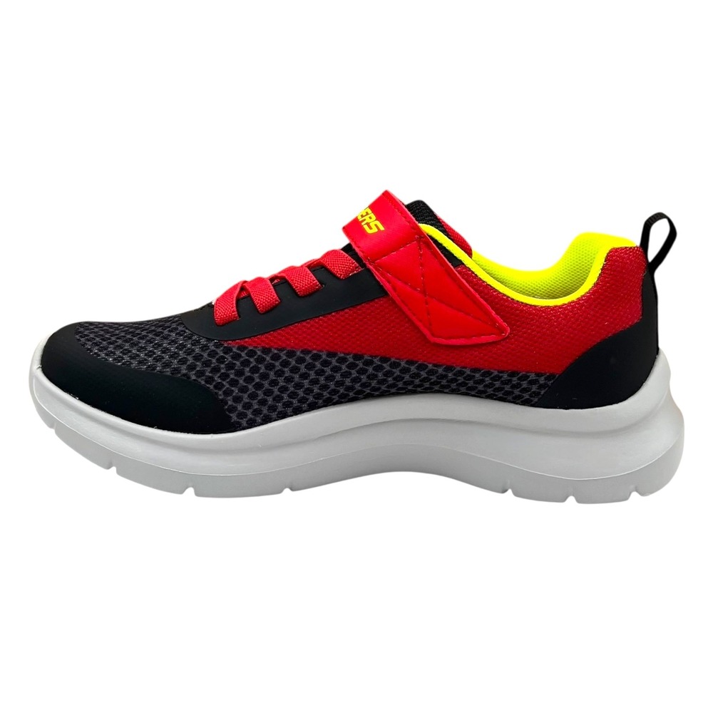 Skechers Squad Youth Boys Slip On Sneakers Size 3 Black/Red/Yellow Lightweight - Picture 7 of 14